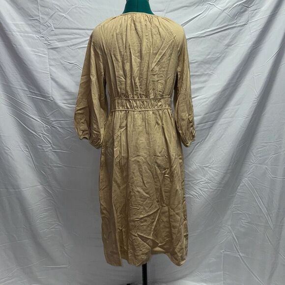 Universal Thread tan neutral peasant top long sleeve maxi dress | Sz M - Picture 6 of 7